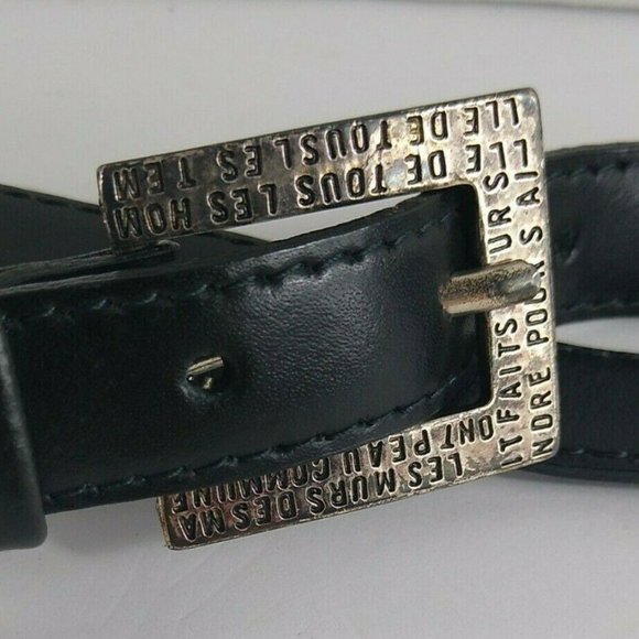 Vintage Richard Gampel Black Belt W Silver Hearts main image 6